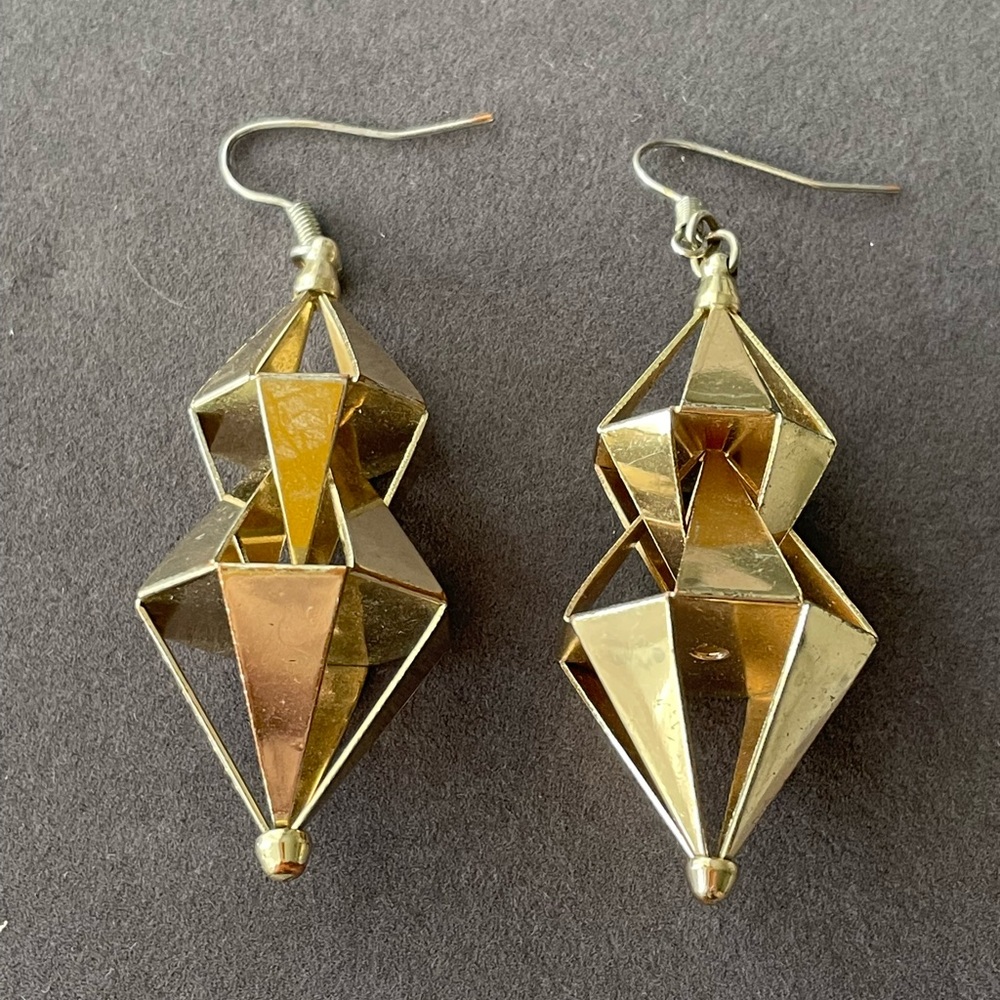 Gold Lantern Dangle Earrings
